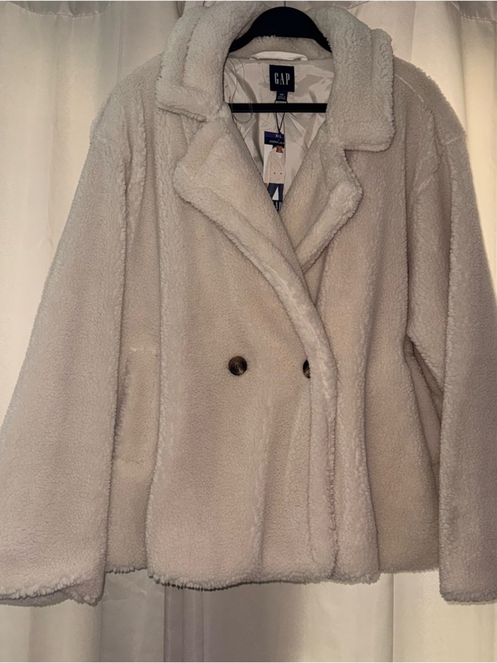 GAP Cream Teddy Sherpa Peacoat Jacket